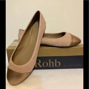 3/$25 SALE 🎈ROHB by Joyce Azria rose/gold ballet flats